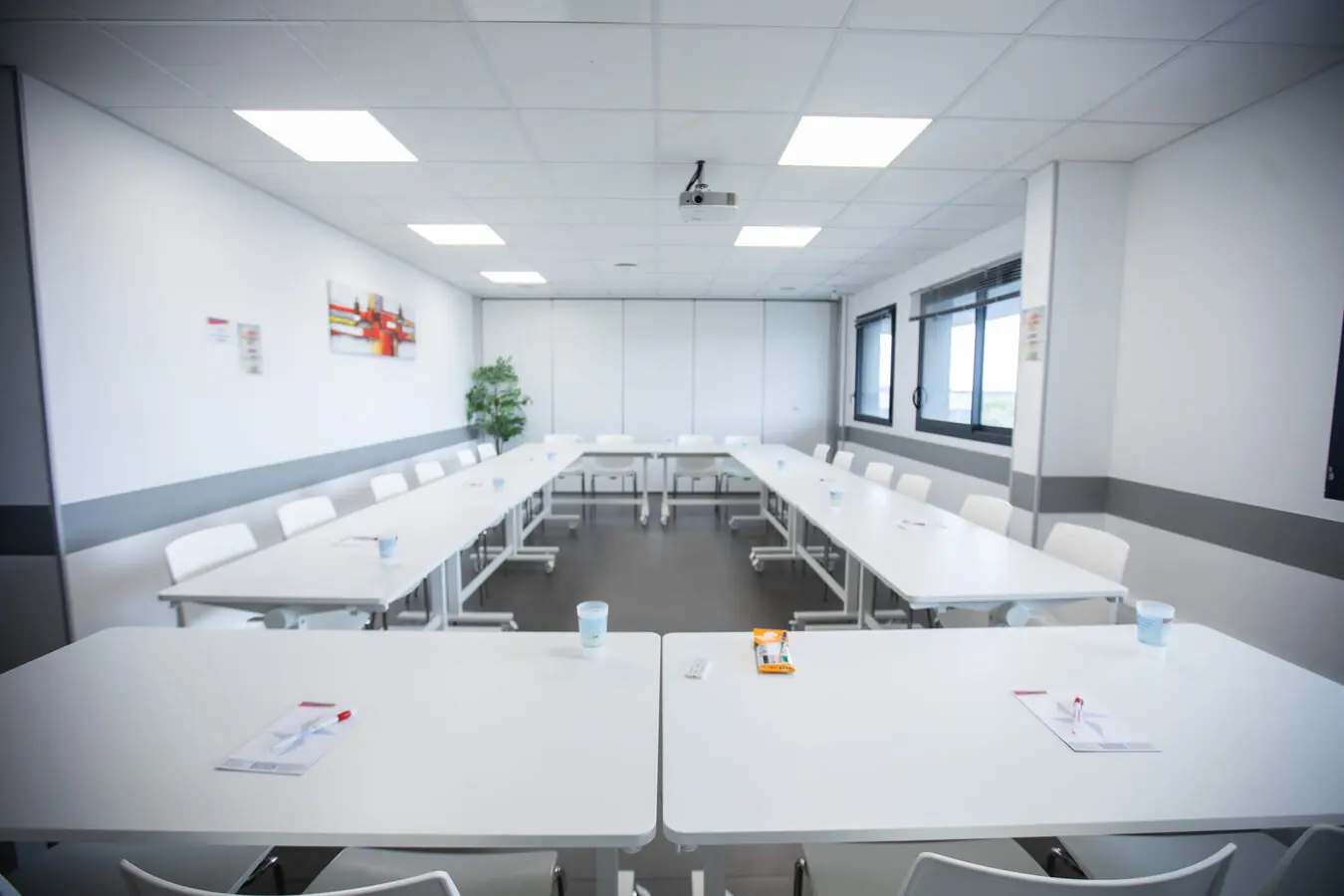Salle de formation Garosud Montpellier — configuration classe écran de projection